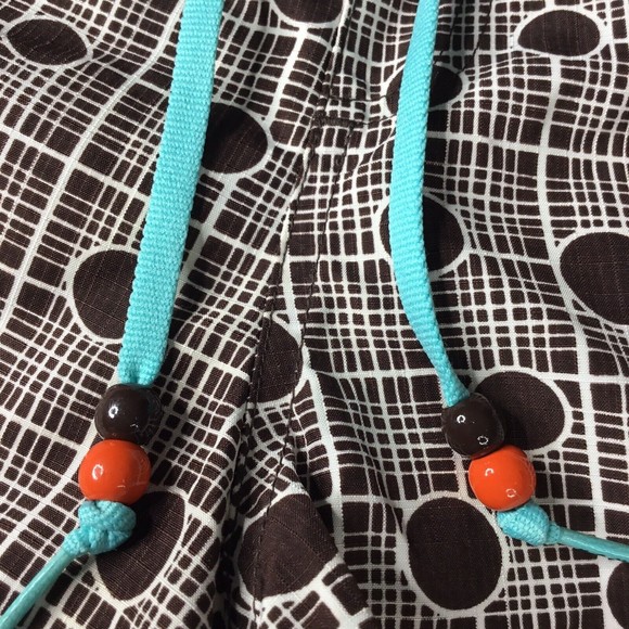 Roxy Size 11 Brown orange geometric board shorts Polyester Style L469569 - Picture 3 of 12